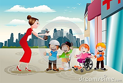 Charity for children health Stock Photo