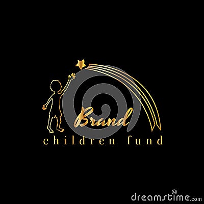 Charity children vector logo design Vector Illustration