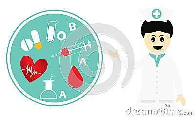 Charity concept for blood donation Cartoon Illustration