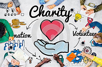 Charity Donate Welfare Generosity Charitable Giving Concept Stock Photo