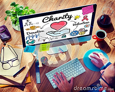 Charity Donate Welfare Generosity Charitable Giving Concept Stock Photo