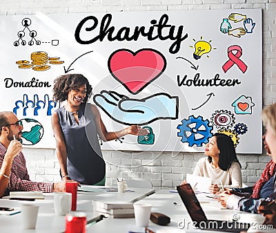 Charity Donate Welfare Generosity Charitable Giving Concept Stock Photo