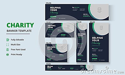 Charity flyer Banner, Life charity existence promotion, Education program Banner Design Vector Illustration