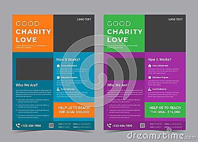 charity flyer design template. donation promotion flyer design Vector Illustration