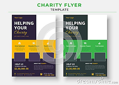 charity flyer Template, life charity existence promotion, education program flyer design Vector Illustration