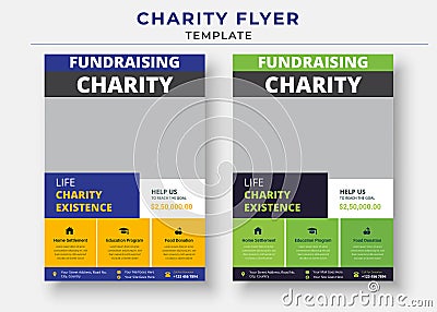 charity flyer Template, life charity existence promotion, education program flyer design Vector Illustration