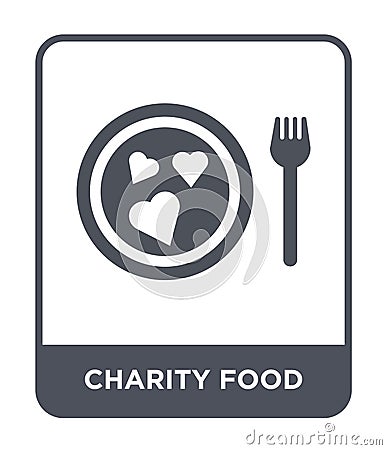 charity food icon in trendy design style. charity food icon isolated on white background. charity food vector icon simple and Vector Illustration