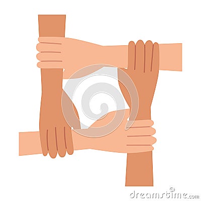 charity hands together team Vector Illustration