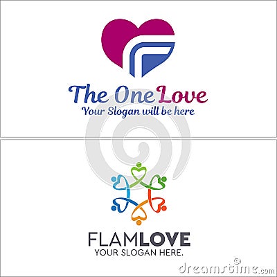 Charity nonprofit people community logo design Vector Illustration