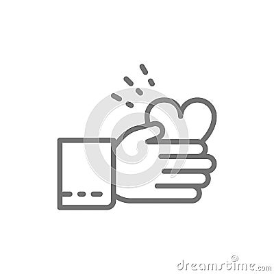 Charity, organs donation line icon. Isolated on white background Vector Illustration