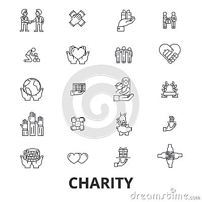 Charity related icons Vector Illustration