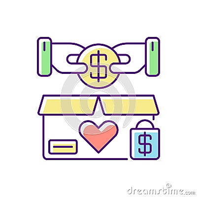 Charity shop RGB color icon Vector Illustration