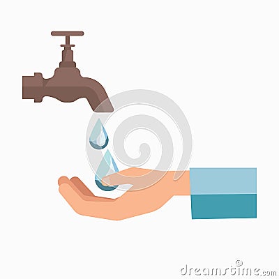Charity symbol of water scarcity for people vector template icon Vector Illustration
