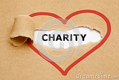 Charity Torn Paper Stock Photo