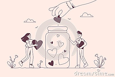 Charity, volunteer, donation concept Vector Illustration