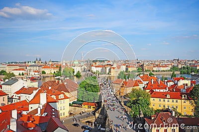 Charles Bridge and Old town Prague, Czech Stock Photo