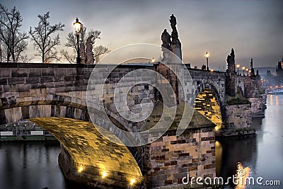 Charles Bridge in Prague Stock Photo