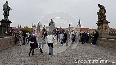 Charles Bridge in prague Editorial Stock Photo