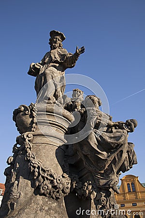 Charles Bridge Statue, Prague Stock Photo