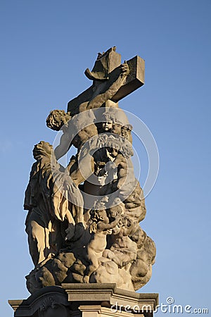 Charles Bridge Statue, Prague Stock Photo