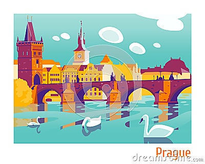 Charles Bridge vector Illustration Vector Illustration