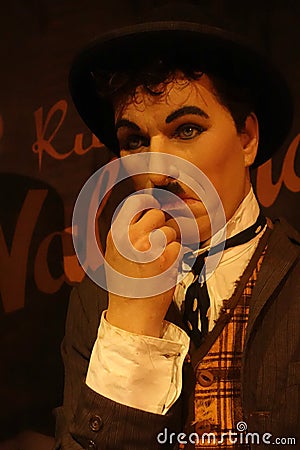 Charles Chaplin Wax Figure Editorial Stock Photo