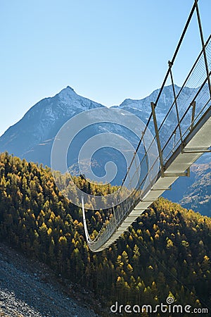 Charles Kuonen suspension bridge Stock Photo