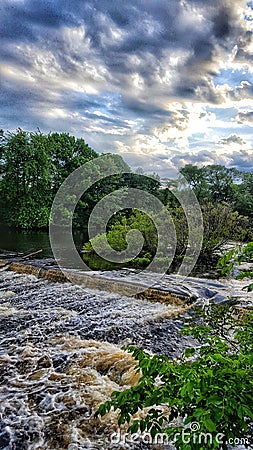 Charles river before the sunset. Stock Photo