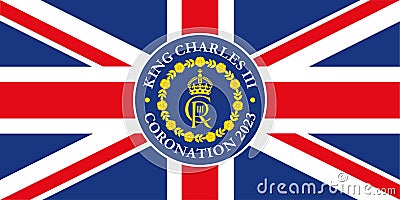 Charles Third Coronation fantasy flag, UK Vector Illustration