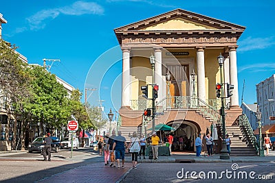 Charleston City Market is Charleston, SC. Editorial Stock Photo