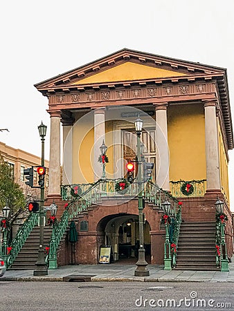 Charleston Market decorated for the the Christmas Holiday Editorial Stock Photo