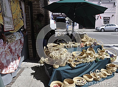 Charleston SC,August 7th:City Market entrance Stand from Charleston in South Carolina Editorial Stock Photo