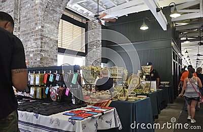 Charleston SC,August 7th:City Market interior from Charleston in South Carolina Editorial Stock Photo