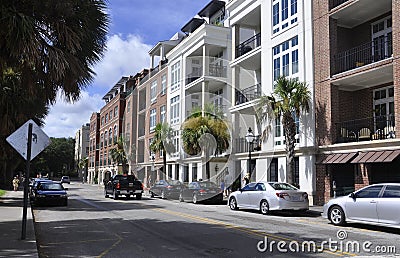 Charleston SC,August 7th:Street view from Charleston in South Carolina Editorial Stock Photo