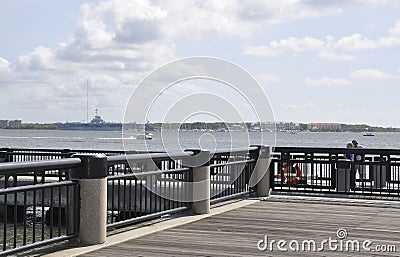 Charleston SC,August 7th:Waterfront Pontoon from Charleston in South Carolina Editorial Stock Photo