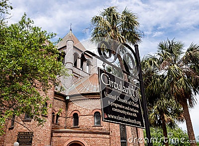 Historic Circular Congregational Church in Charleston, SC Editorial Stock Photo