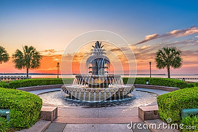 Charleston, South Carolina, USA Fountain Editorial Stock Photo