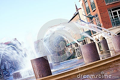 Charleston Waterfront Fountain Editorial Stock Photo