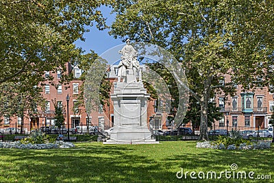 Charlestown monument in honor of the men of Charlestown who fought in the war of 1861 for the preservation of the Union, The Editorial Stock Photo