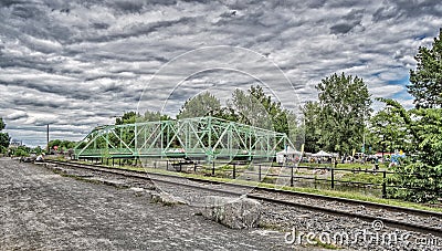 Charlevoix bridge - Lachine Canal Editorial Stock Photo