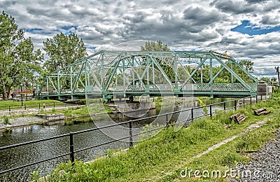 Charlevoix bridge - Lachine Canal Editorial Stock Photo