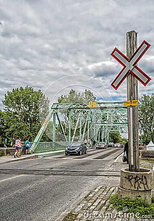 Charlevoix bridge - Lachine Canal Editorial Stock Photo