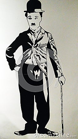 Charlie Chaplin illustration painting Cartoon Illustration