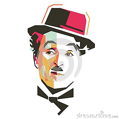 Charlie chaplin simple vector illustration Vector Illustration