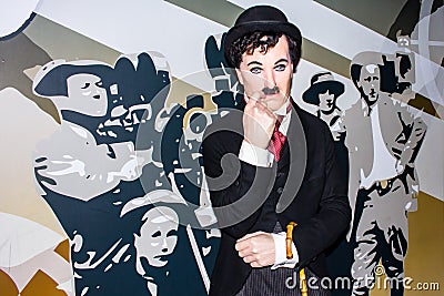 Charlie Chaplin - wax figure, Amsterdam Editorial Stock Photo