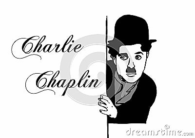 Charlie Chaplin writing Editorial Stock Photo