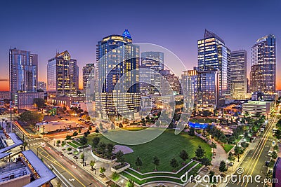 Charlotte, North Carolina, USA Uptown Skyline Stock Photo