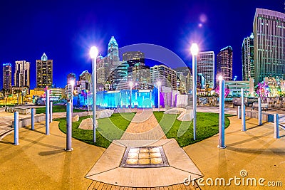 Charlotte Uptown Park Stock Photo