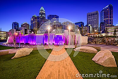 Charlotte Uptown Skyline Stock Photo