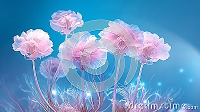 The charm of crystal carnations, its intricately carved petals radiating ethereal brilliance Stock Photo